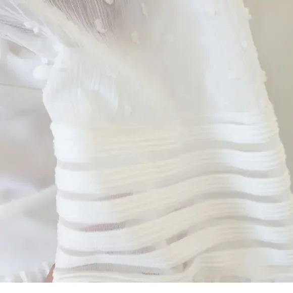 L'ATISTE White Dressy eyelet open skin maxi dress size M NWOT